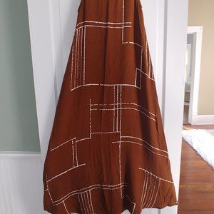 BEL KAZAN MAXI DRESS IN BROWN AND WHITE